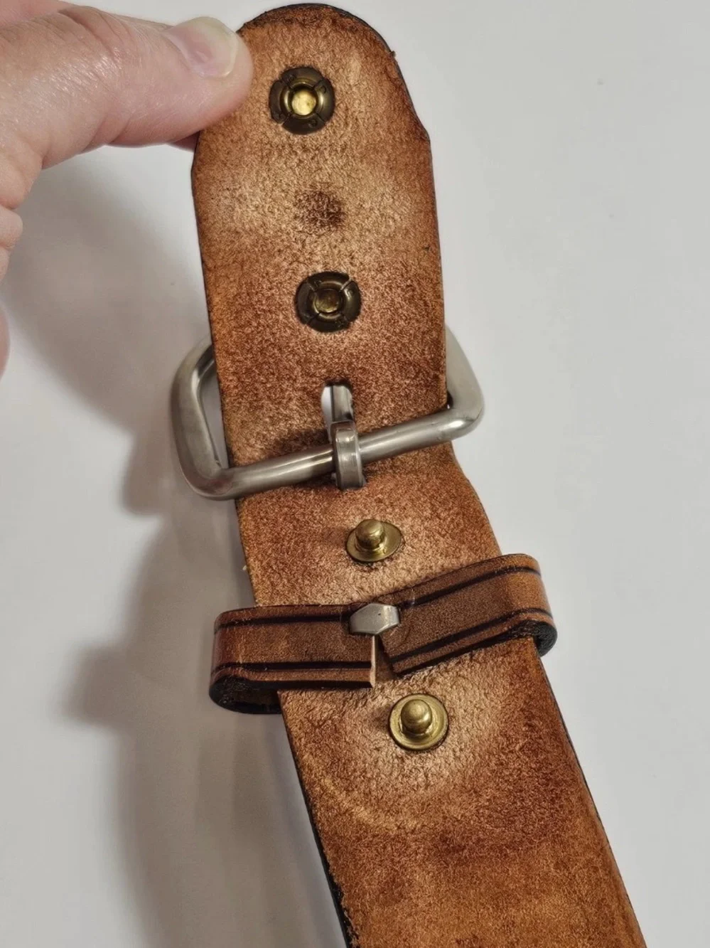 Vintage Rockmount Ranch Wear Mens Hand Tooled Leather Belt 32 Western Rodeo Boho